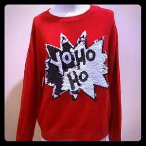 Red sequined Christmas sweater